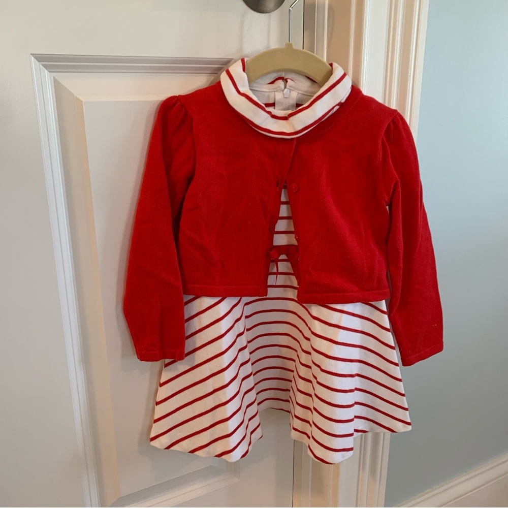 Janie and Jack Sleeveless Dress & Sweater - EUC